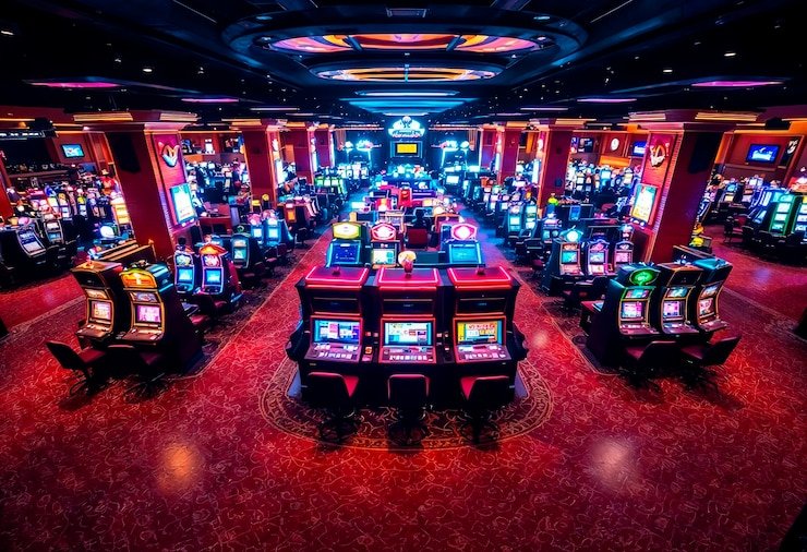Overhead view of blackjack table in erek 83 studio with dealer and player cards